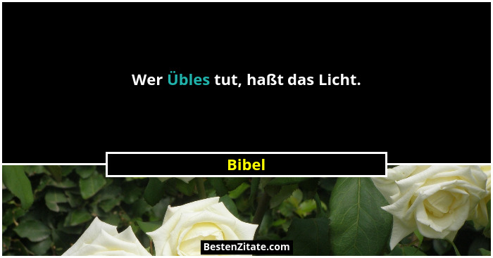 Wer Übles tut, haßt das Licht.... - Bibel