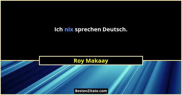 Ich nix sprechen Deutsch.... - Roy Makaay