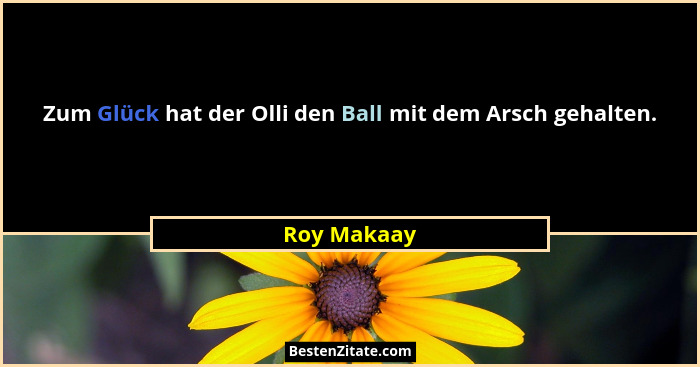 Zum Glück hat der Olli den Ball mit dem Arsch gehalten.... - Roy Makaay