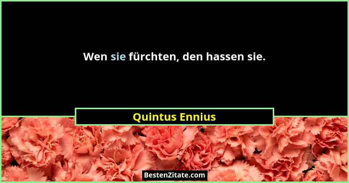 Wen sie fürchten, den hassen sie.... - Quintus Ennius