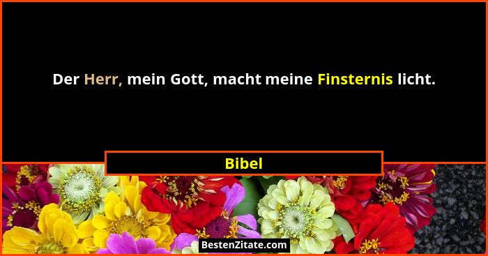 Der Herr, mein Gott, macht meine Finsternis licht.... - Bibel