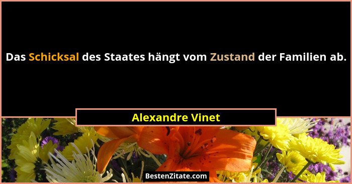 Das Schicksal des Staates hängt vom Zustand der Familien ab.... - Alexandre Vinet