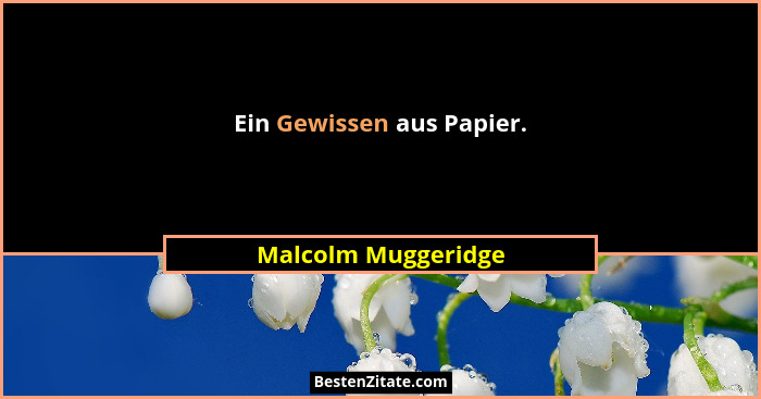 Ein Gewissen aus Papier.... - Malcolm Muggeridge