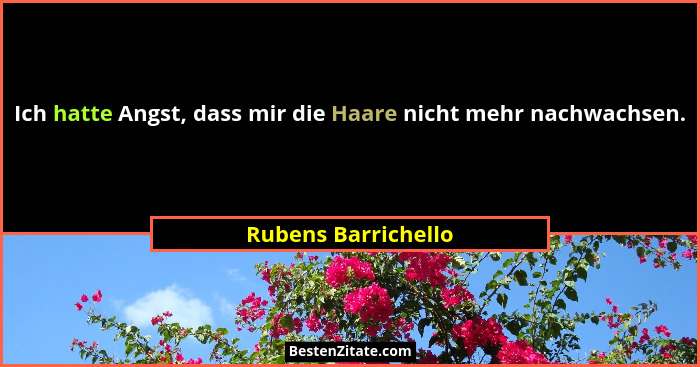 Ich hatte Angst, dass mir die Haare nicht mehr nachwachsen.... - Rubens Barrichello