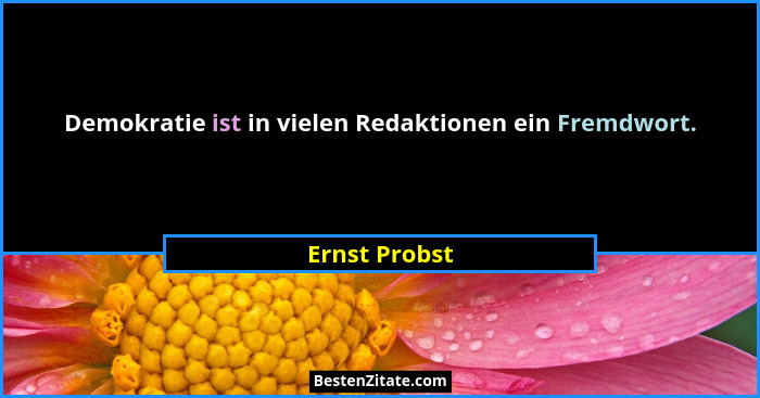 Demokratie ist in vielen Redaktionen ein Fremdwort.... - Ernst Probst