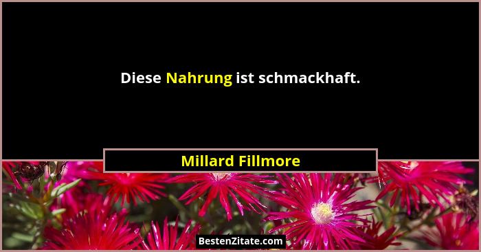 Diese Nahrung ist schmackhaft.... - Millard Fillmore