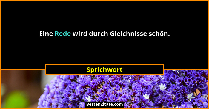 Eine Rede wird durch Gleichnisse schön.... - Sprichwort