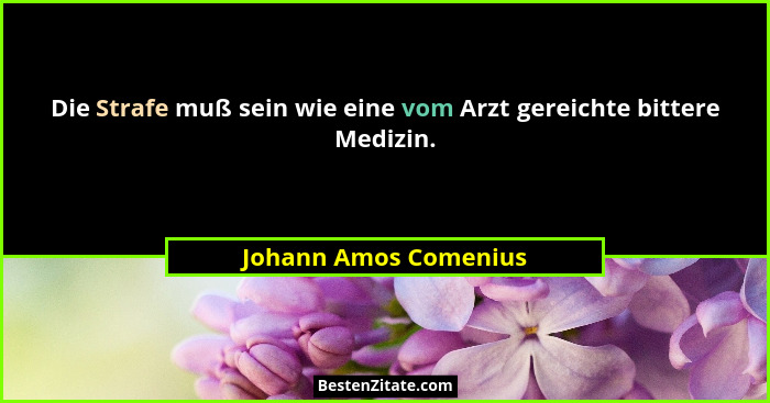 Die Strafe muß sein wie eine vom Arzt gereichte bittere Medizin.... - Johann Amos Comenius