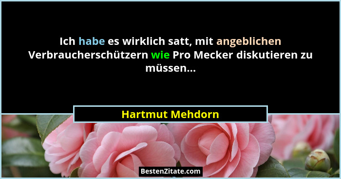 Ich habe es wirklich satt, mit angeblichen Verbraucherschützern wie Pro Mecker diskutieren zu müssen...... - Hartmut Mehdorn
