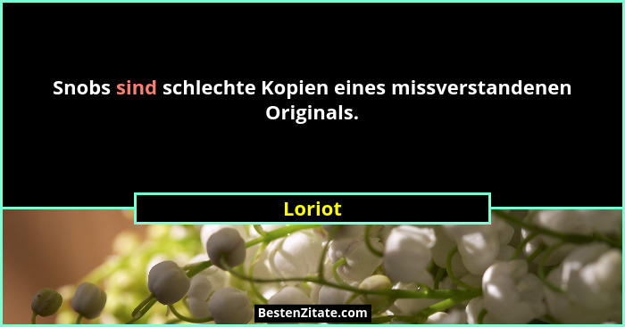 Snobs sind schlechte Kopien eines missverstandenen Originals.... - Loriot
