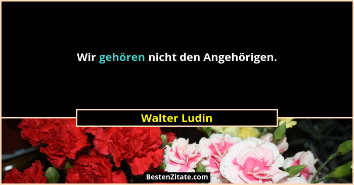 Wir gehören nicht den Angehörigen.... - Walter Ludin