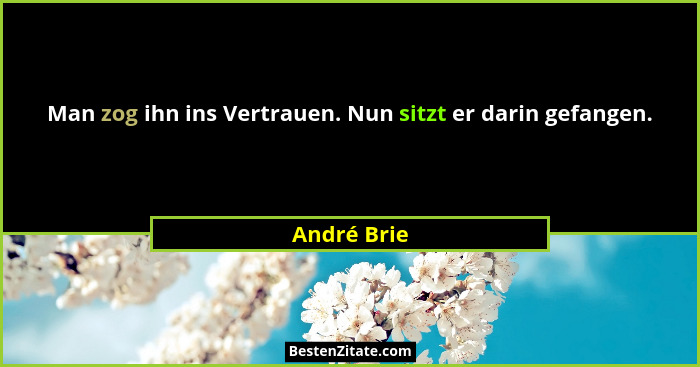 Man zog ihn ins Vertrauen. Nun sitzt er darin gefangen.... - André Brie
