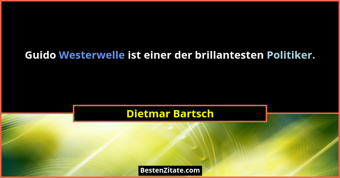 Guido Westerwelle ist einer der brillantesten Politiker.... - Dietmar Bartsch