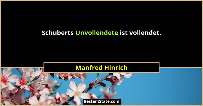 Schuberts Unvollendete ist vollendet.... - Manfred Hinrich