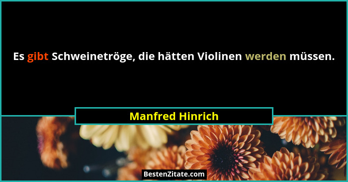 Es gibt Schweinetröge, die hätten Violinen werden müssen.... - Manfred Hinrich