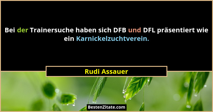 Bei der Trainersuche haben sich DFB und DFL präsentiert wie ein Karnickelzuchtverein.... - Rudi Assauer