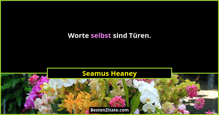 Worte selbst sind Türen.... - Seamus Heaney