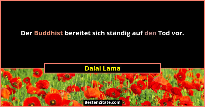Der Buddhist bereitet sich ständig auf den Tod vor.... - Dalai Lama