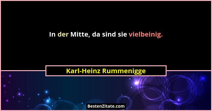 In der Mitte, da sind sie vielbeinig.... - Karl-Heinz Rummenigge