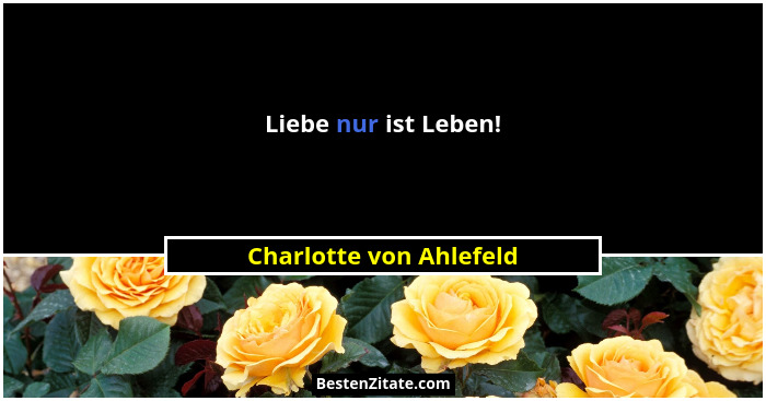 Liebe nur ist Leben!... - Charlotte von Ahlefeld
