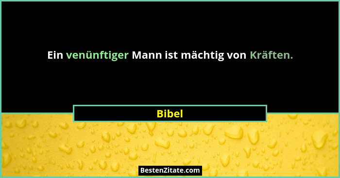 Ein venünftiger Mann ist mächtig von Kräften.... - Bibel
