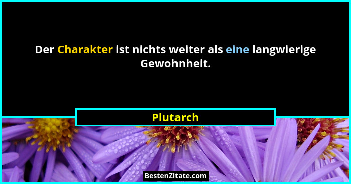 Der Charakter ist nichts weiter als eine langwierige Gewohnheit.... - Plutarch