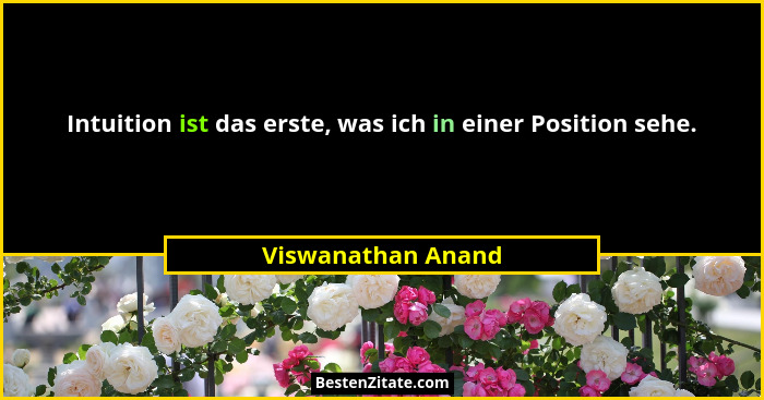Intuition ist das erste, was ich in einer Position sehe.... - Viswanathan Anand