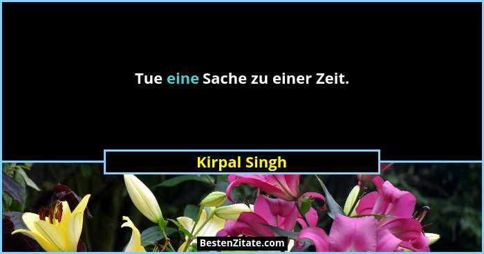 Tue eine Sache zu einer Zeit.... - Kirpal Singh