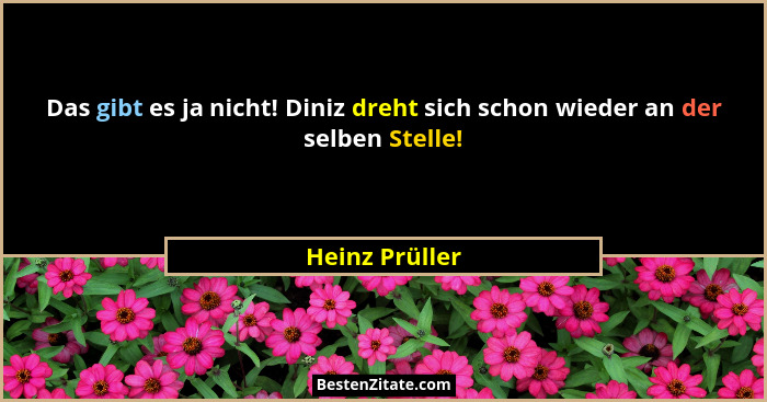 Das gibt es ja nicht! Diniz dreht sich schon wieder an der selben Stelle!... - Heinz Prüller