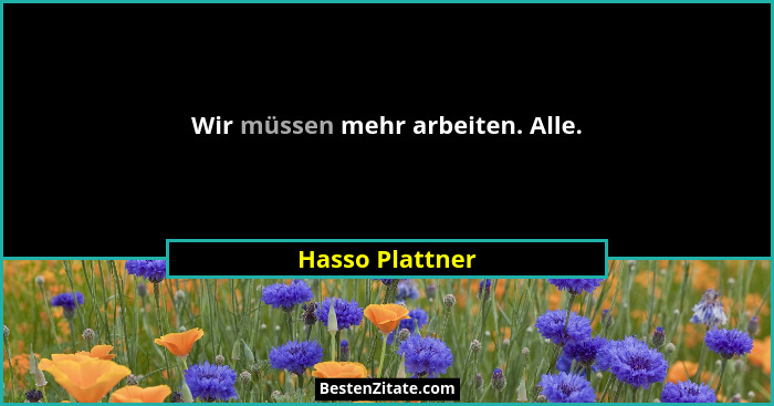 Wir müssen mehr arbeiten. Alle.... - Hasso Plattner