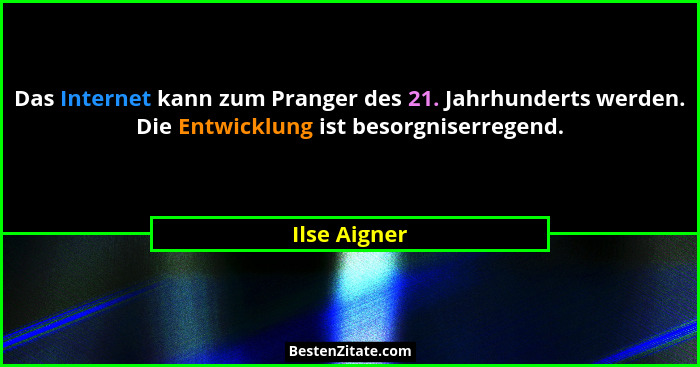Das Internet kann zum Pranger des 21. Jahrhunderts werden. Die Entwicklung ist besorgniserregend.... - Ilse Aigner