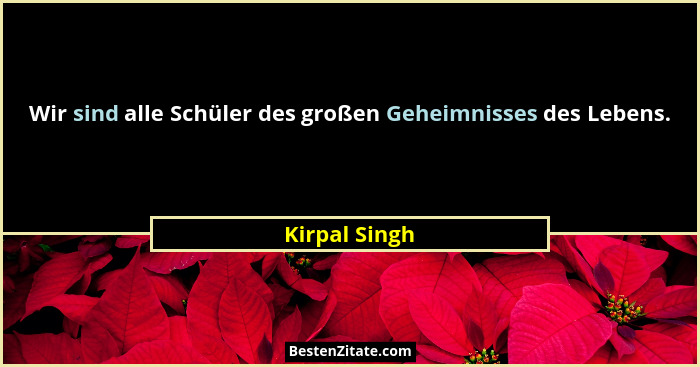 Wir sind alle Schüler des großen Geheimnisses des Lebens.... - Kirpal Singh