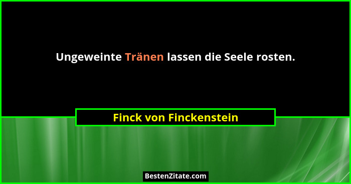 Ungeweinte Tränen lassen die Seele rosten.... - Finck von Finckenstein