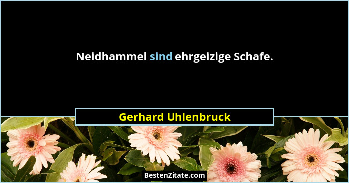 Neidhammel sind ehrgeizige Schafe.... - Gerhard Uhlenbruck