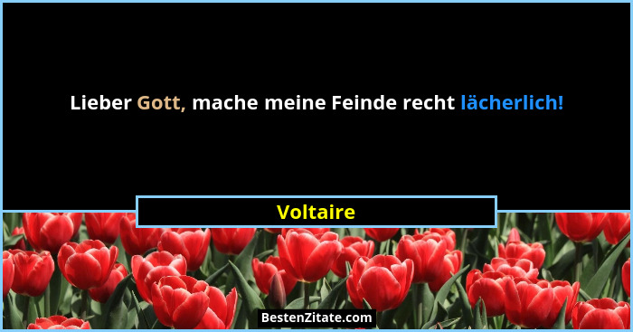 Lieber Gott, mache meine Feinde recht lächerlich!... - Voltaire