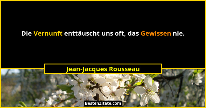 Die Vernunft enttäuscht uns oft, das Gewissen nie.... - Jean-Jacques Rousseau