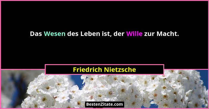 Das Wesen des Leben ist, der Wille zur Macht.... - Friedrich Nietzsche