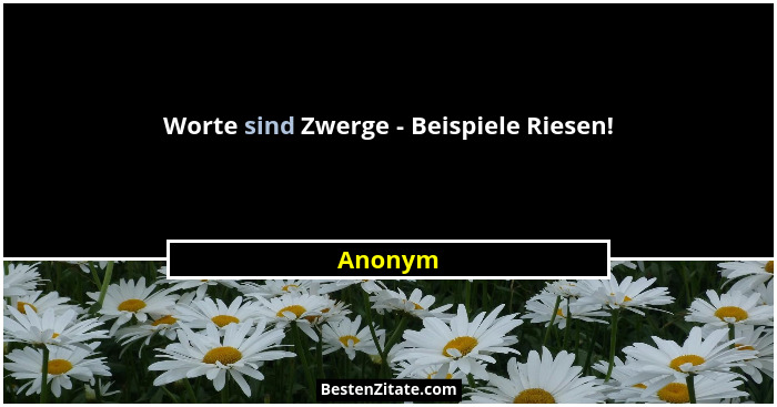 Worte sind Zwerge - Beispiele Riesen!... - Anonym