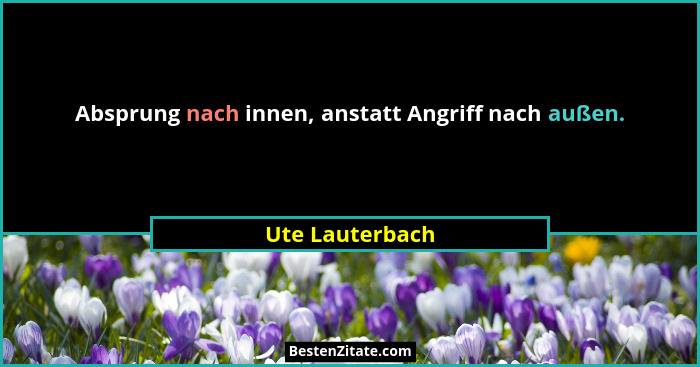 Absprung nach innen, anstatt Angriff nach außen.... - Ute Lauterbach