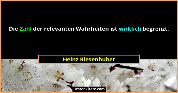Die Zahl der relevanten Wahrheiten ist wirklich begrenzt.... - Heinz Riesenhuber
