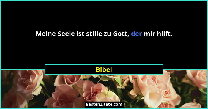 Meine Seele ist stille zu Gott, der mir hilft.... - Bibel
