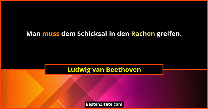 Man muss dem Schicksal in den Rachen greifen.... - Ludwig van Beethoven
