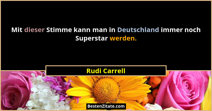 Mit dieser Stimme kann man in Deutschland immer noch Superstar werden.... - Rudi Carrell