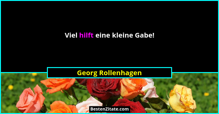 Viel hilft eine kleine Gabe!... - Georg Rollenhagen