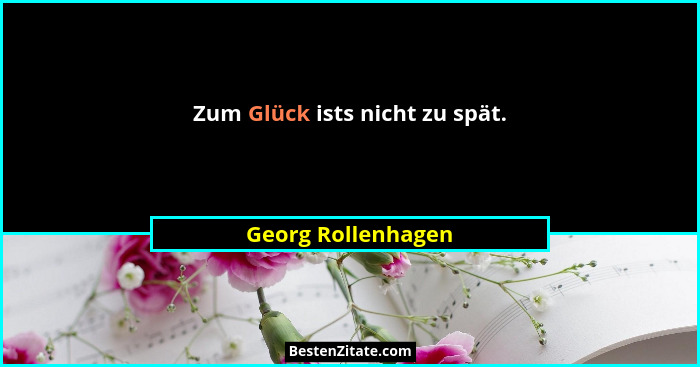 Zum Glück ists nicht zu spät.... - Georg Rollenhagen