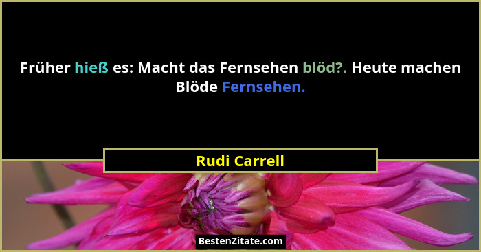Früher hieß es: Macht das Fernsehen blöd?. Heute machen Blöde Fernsehen.... - Rudi Carrell