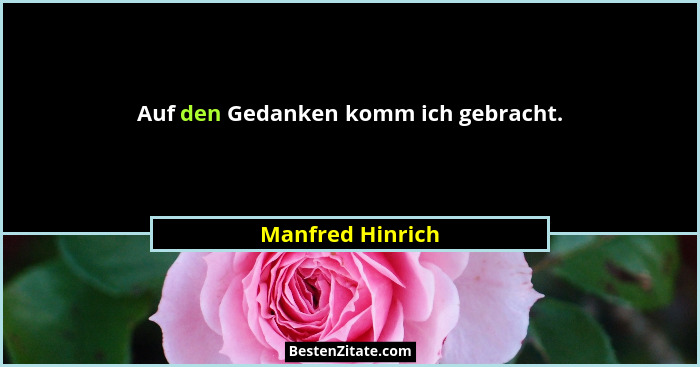 Auf den Gedanken komm ich gebracht.... - Manfred Hinrich