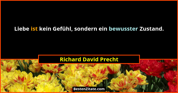 Liebe ist kein Gefühl, sondern ein bewusster Zustand.... - Richard David Precht