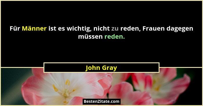 Für Männer ist es wichtig, nicht zu reden, Frauen dagegen müssen reden.... - John Gray