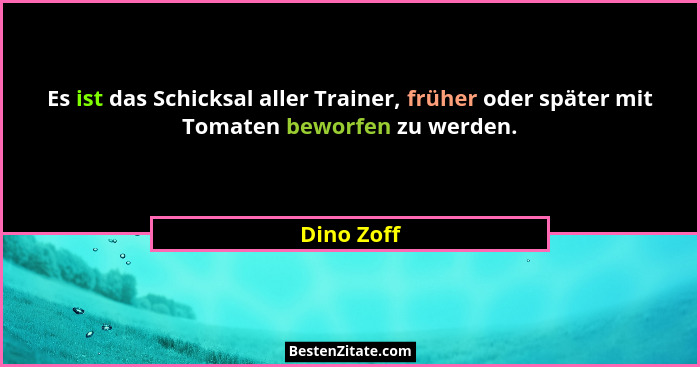 Es ist das Schicksal aller Trainer, früher oder später mit Tomaten beworfen zu werden.... - Dino Zoff